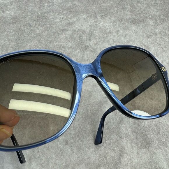 Gucci Sunglasses Blue Crystal/Non-Polarized Brown Gradient Lens GG0092S - Picture 10 of 15